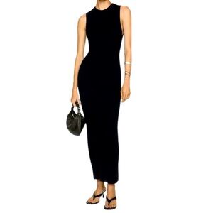 ZARA 47" SLEEVELESS MAXI SWEATER DRESS - BLACK SIZE SMALL (PREOWNED)